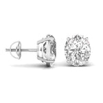 2 Carat Each Oval Shape Diamond Earrings