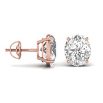 2 Carat Each Oval Shape Diamond Earrings