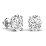 2 Carat Each Oval Shape Diamond Earrings