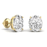 2 Carat Each Oval Shape Diamond Earrings