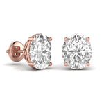 1.5 Carat Each Oval Shape Solitaire Diamond Earring