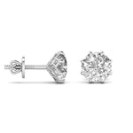 2 Carat Each Round Diamond Earrings