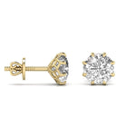 2 Carat Each Round Diamond Earrings