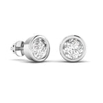 1.5 Carat Each Round Solitaire Diamond Bezel Earrings