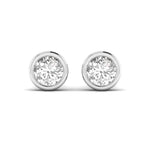 1.5 Carat Each Round Solitaire Diamond Bezel Earrings