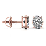 1 Carat Each Oval Shape Diamond Studs