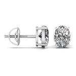 1 Carat Each Oval Shape Diamond Studs