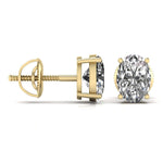1 Carat Each Oval Shape Diamond Studs