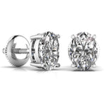 1 Carat Each Oval Shape Diamond Studs