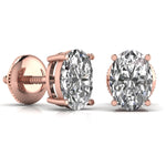 1 Carat Each Oval Shape Diamond Studs