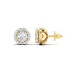 1 Carat Each Round Diamonds Halo Studs