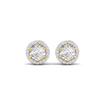 1 Carat Each Round Diamonds Halo Studs