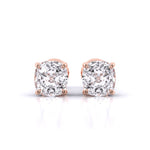 1 Carat Each Solitaire Diamond Earrings