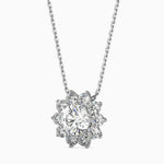 1 Carat Solitaire Centre Diamond Flower Pendant