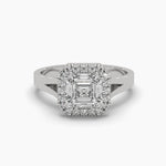 1 Carat Solitaire Diamond Squared Sparkle Ring