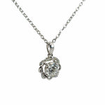 1.05 Carat Solitaire Diamond Flower Shape Pendant