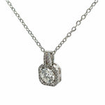 1.03 Carat Solitaire Round Diamond Halo Pendant