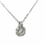 1.03 Carat Solitaire Round Diamond Halo Pendant