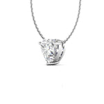 2 Carat Solitaire Heart Shape Diamond Chain Pendant