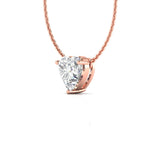 2 Carat Solitaire Heart Shape Diamond Chain Pendant