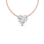 2 Carat Solitaire Heart Shape Diamond Chain Pendant