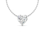 2 Carat Solitaire Heart Shape Diamond Chain Pendant