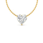 2 Carat Solitaire Heart Shape Diamond Chain Pendant