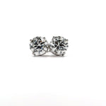 2.4 Carat Each Round Diamond Solitaire Earring