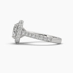 2.25 Carat Pavé Band Halo Solitaire Ring