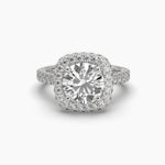 2.25 Carat Pavé Band Halo Solitaire Ring