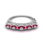 Exquisite Oval-Stone Diamond Bangle