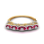 Exquisite Oval-Stone Diamond Bangle
