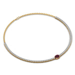 Emerald Center Solitaire Diamond Necklace