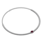 Emerald Center Solitaire Diamond Necklace