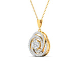 2 Carat Diamond Halo Gold Pendant