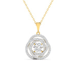 2 Carat Diamond Halo Gold Pendant