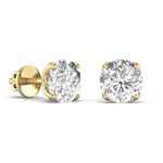 2.5 Carat Each Double Prong Round Shape Studs