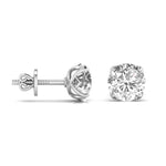 2.5 Carat Each Double Prong Round Shape Studs