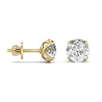 2.5 Carat Each Double Prong Round Shape Studs