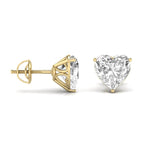 3 Carat Each Heart Shape Diamond Studs