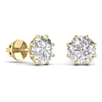 3 Carat Each Solitaire Round Diamond Earring