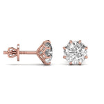 3 Carat Each Solitaire Round Diamond Earring