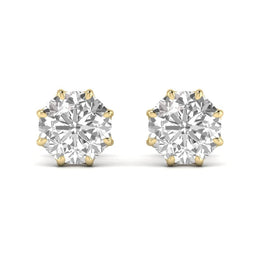 3 Carat Each Solitaire Round Diamond Earring