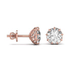 6 Carat Solitaire Round Diamond Earrings