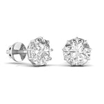 6 Carat Solitaire Round Diamond Earrings