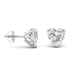 3 Carat Each Heart Shape Solitaire Diamond Earrings
