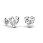 3 Carat Each Heart Shape Solitaire Diamond Earrings