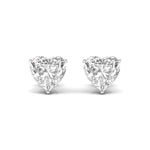3 Carat Each Heart Shape Solitaire Diamond Earrings
