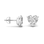 2.5 Carat Each Heart Shape Solitaire Diamond Studs