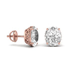 3 Carat Each Oval Shape Solitaire Diamond Studs